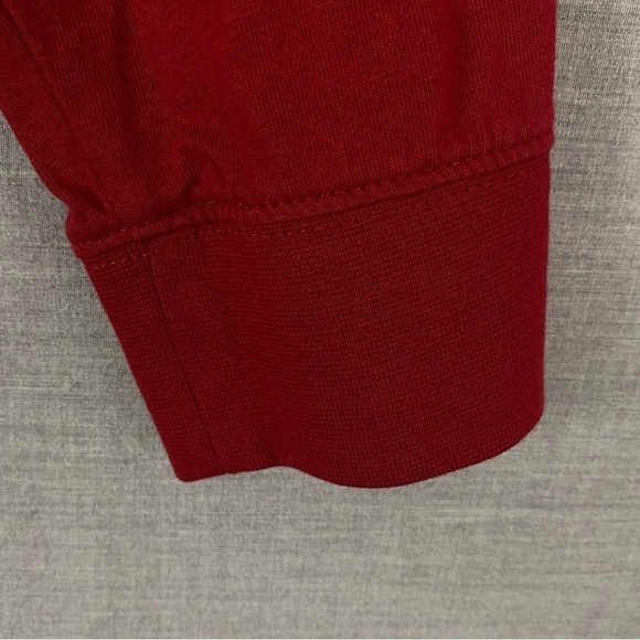 Eddie Bauer Long Sleeve T Shirt Mens Large Red Cotton Crew Neck Tee Banded Cuffs - Picture 4 of 8